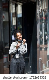 Amsterdam, The Netherlands - APRIL 2020: The City Is Virtually Empty And Abandoned As A Result Of The Corona Virus Covid 19 And People Keeping Their Distance. 