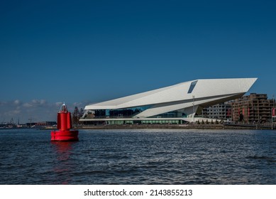 Amsterdam, Netherlands, April 2022. The Eye Filmmuseum on the Amstel in Amsterdam.