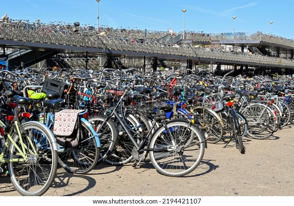 Amsterdam, Netherlands\
- August 2022: Bicycles left in a bicycle parking station in the\
centre of the city