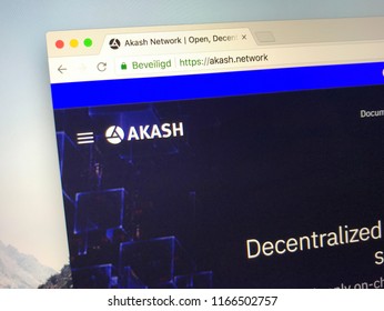 Amsterdam, the Netherlands - August 28, 2018: Website of Akash, blockchain-based marketplace.