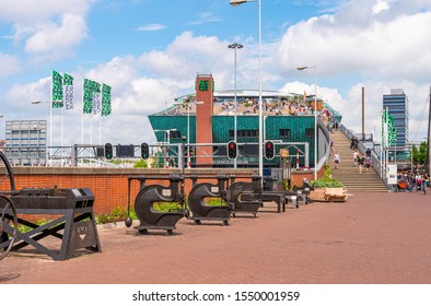 Amsterdam, The Netherlands. Circa August 2019. Access Stairs To Nemo Science Museum In The Easter Docks Island On A Sunny Day.