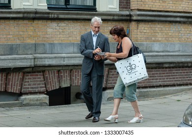 Amsterdam, The Netherlands JULY 03, 2006 Charlie Watts Walking In The Centre Of Amsterdam During A Bigger Bang Tour 2006