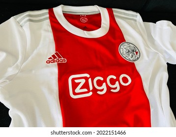 Amsterdam, Netherlands, July 14th 2021 Amsterdam Football Club Ajax and Adidas launches the new jersey for the 2021-2022 season. After 30 years the old retro Ajax logo will be back for one season.