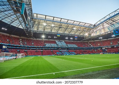 AMSTERDAM, NETHERLANDS - JUNE 13, 2021: Amsterdam Arena of Johan Cruijff EURO 2020. The football match Ukraine vs Netherlands