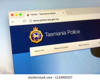 Amsterdam, Netherlands - June 17, 2018: Website Of The Tasmania Police Force, A Australian State Police Agency.