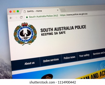 Amsterdam, Netherlands - June 17, 2018: Website Of The South Australia Police Force, A Australian State Police Agency.