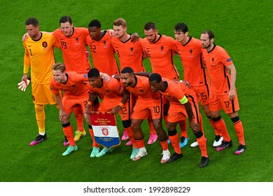 AMSTERDAM, NETHERLANDS - JUNE 17, 2021: EURO 2020. The football match Netherlands vs Austria