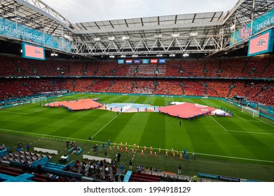 AMSTERDAM, NETHERLANDS - JUNE 17, 2021: Johan Cruijff ArenA (Amsterdam Arena). EURO 2020. The football match Austria vs Netherlands