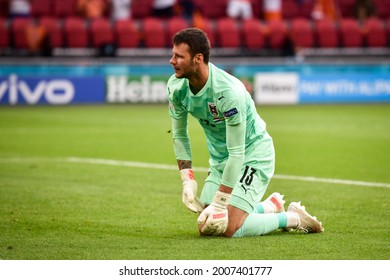 AMSTERDAM, Netherlands - JUNE 17, 2021: European Football Championship UEFA EURO 2020. Daniel Bachmann Goalkeeper 
Missed The Ball From The Penalty Spot  During The Match,  Netherlands