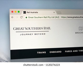 Amsterdam, The Netherlands - June 24, 2018: Website Of Great Southern Rail Or GSR, An Australian Interstate Passenger Train Operator.