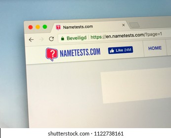 Amsterdam, The Netherlands - June 28, 2018: Website Of A Online Personality Name Test Quiz Nametest.