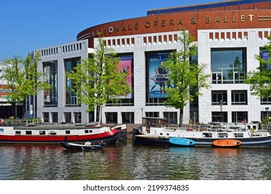 Amsterdam, Netherlands - May 22 2022 : The Royal Opera And Ballet In The Touristy City Centre