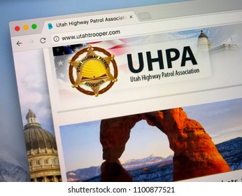 Amsterdam, Netherlands - May 28, 2018: Website Of The Utah Highway Patrol Association, The Of State Police For The State Of Utah In The United States.