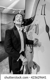 AMSTERDAM, NETHERLANDS - May 5, 2016: A Salvador Dali, The Painter,  Model  At The Amsterdam Madame Tussauds Wax Museum. 