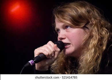 Amsterdam, The Netherlands - November 10, 2016: British Singer Kate Tempest Performs Live On Stage At Melkweg Music Hall. 