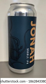 Amsterdam, The Netherlands, November 2020. Beer Can For Double IPA, Named Jonah.