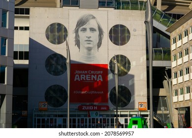 Amsterdam, The Netherlands - November 21, 2021: Entrance of Stadium Johan Cruyff Arena Amsterdam