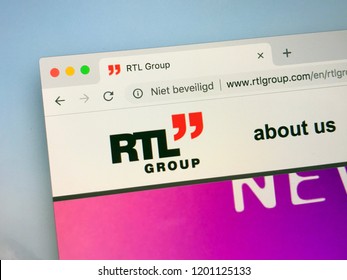 Amsterdam, Netherlands - October 12, 2018: Website Of RTL Group, A Luxembourg Based Digital Media Group. RTL Stands For: Radio And Television Of Luxembourg.