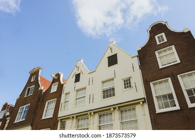 Amsterdam, The Netherlands - October 3, 2019: Traditional Dutch Houses in different colors