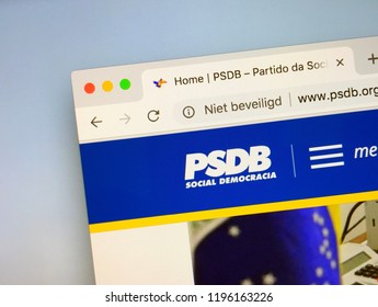 Amsterdam, Netherlands - October 6, 2018: Website Of The Brazilian Social Democracy Party (Portuguese: Partido Da Social Democracia Brasileira Or PSDB), A  Political Party In Brazil.