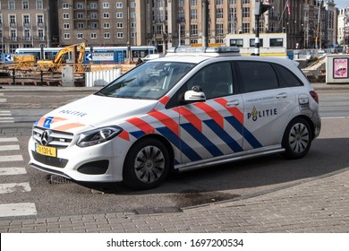 Amsterdam / Netherlands - September 19, 2020 : Politie Police Car Parked On A Street