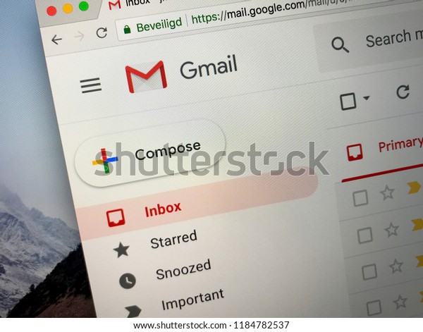 Amsterdam, the Netherlands - September 21, 2018: Website of Gmail, a free email service developed by Google.