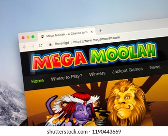 Amsterdam, The Netherlands - September 28, 2018: Website Of Mega Moolah, A Progressive Online Jackpot.