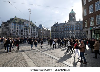 Amsterdam, North Holland, Netherlands, 4 May 2019 People Come Together For Commemoration Day For People Who Died In Second World War