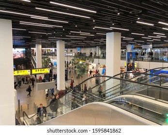 AMSTERDAM - September 17, 2019: Shot of Amsterdam Airport Schiphol (IATA: AMS, ICAO: EHAM), known informally as Schiphol Airport is the main international airport of the Netherlands. 