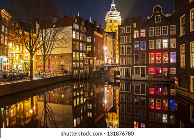 Amsterdam Street At Night