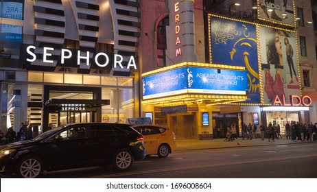 Amsterdam Theatre On 42nd Street Manhattan - NEW YORK CITY, UNITED STATES - APRIL 2, 2017