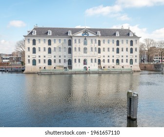 AMSTERDAM-MARCH 20 2021. In 1656 the Dutch Navy built a large warehouse, so they could supply their fleet quickly. In 1973 the National Maritime Museum is housed here, which did a full restauration. 