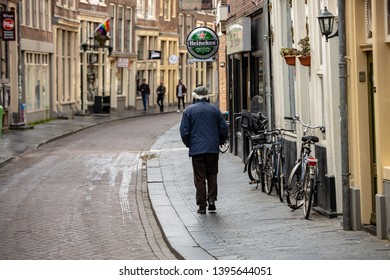 AMSTERDAM/NORTH HOLLAND/NETHERLANDS - MAY 11 2019: Amsterdam Streets With Some People Walking