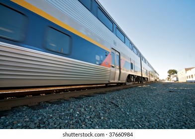 Amtrak Train Blue Sky In Berkeley