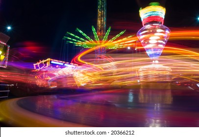 Amusement Park At Night