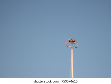 Amusement Park Ride, Forklift Slingshot Prater Vienna Austria 26 August 2017