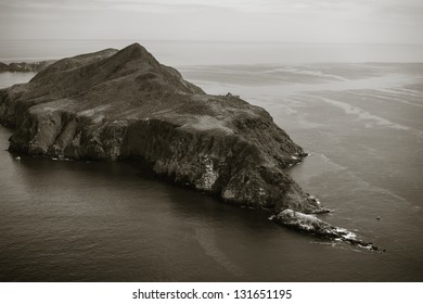 Anacapa Island Aerial View Duo-tone