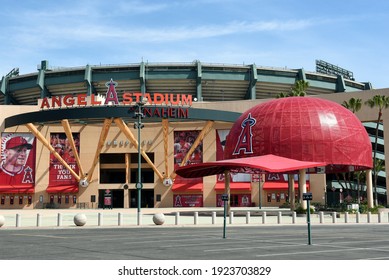 ANAHEIM, CA - FEBRUARY 24, 2017: Angel Stadium Of Anaheim Home Plate Entrance, The Major League Baseball (MLB) Home Field Of The Los Angeles Angels Of Anaheim.