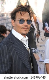 ANAHEIM, CA - JUNE 22, 2013: Johnny Depp at the world premiere of his new movie "The Lone Ranger" at Disney California Adventure. 