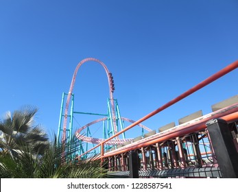 Anaheim, CA / USA - December 17 2015: Rides At Knott's Berry Farm.