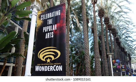 Anaheim, CA / USA - March 24, 2018: Signage For Comic-Con Wondercon At The Anaheim Convention Center