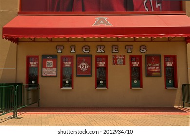 Anaheim, California - July 16, 2021: Ticket Windows At Angel Stadium