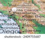 Anaheim, California marked by a white map tack. Anaheim is a city in Orange County, CA.