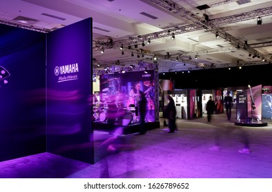 Anaheim, California, United States - 01-19-2020: An Establishing Shot Of The Yamaha Booth At The NAMM Show.