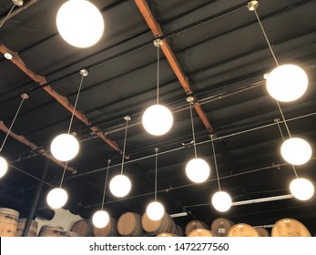 Anaheim, California/ United States - 2019-06-28 : Modern Lights Inside A Brewery