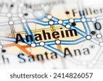 Anaheim. California. USA on a map