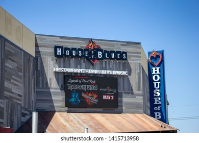 Anaheim, California/United States - 04/24/2019: A Store Front Sign For The Restaurant And Concert Venue Known As House Of Blues At The Anaheim Gardenwalk