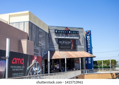 Anaheim, California/United States - 04/24/2019: A Store Front Sign For The Restaurant And Concert Venue Known As House Of Blues At The Anaheim Gardenwalk