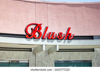 Anaheim, California/United States - 04/24/2019: A Store Front Sign For The Club Known As Blush At Anaheim Gardenwalk