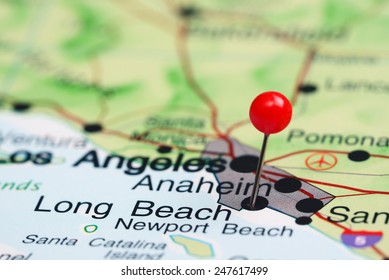 Anaheim Pinned On A Map Of USA 